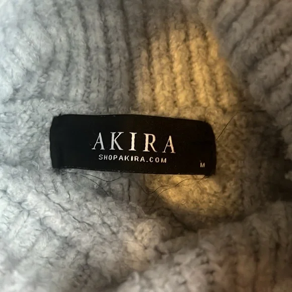 AKIRA light gray women’s turtleneck sweater medium - Picture 5 of 7